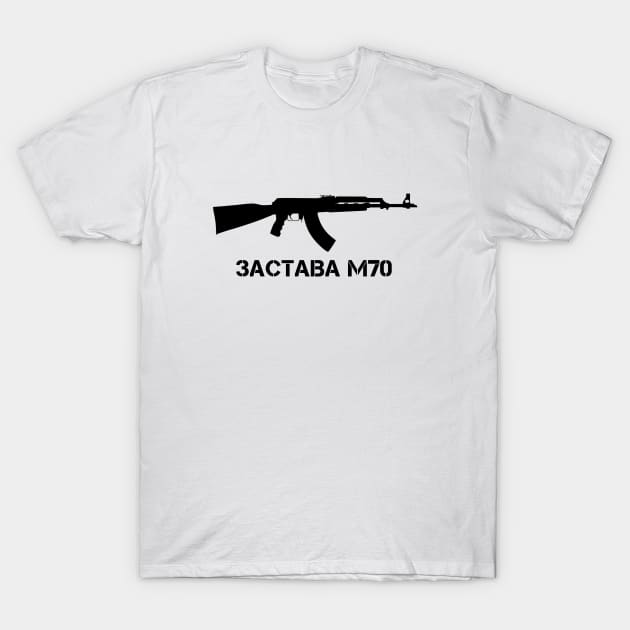 Yugoslav Zastava M70 Assault Rifle Graphic T-Shirt by BattlegroundGuide.com